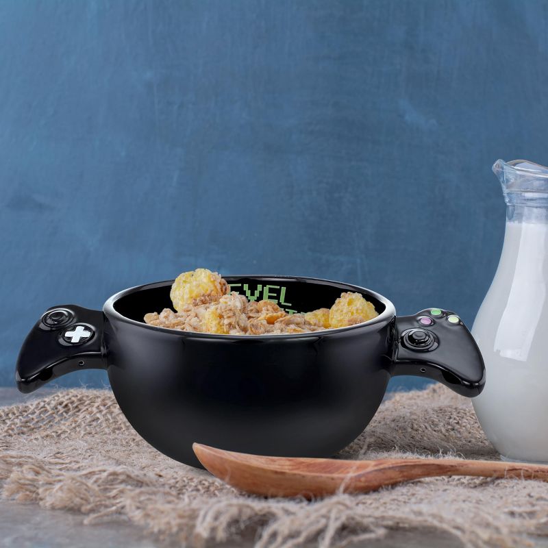 KOVOT “Level Complete” Gamer Bowl - 22oz Ceramic Soup Cereal Bowl Gamer Gift -Black, 4 of 7
