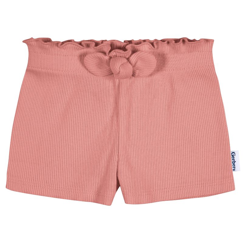 Gerber Baby and Toddler Girls' Pull-On Knit Shorts - 3-Pack, 3 of 8