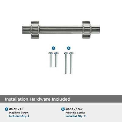 Gunmetal Modern Industrial Cabinet Bar Pull with Mounting Hardware