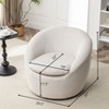 Kumasinova 360°Swivel Accent Chair Barrel Armchair with Powder Coating Metal Ring,Fluffy Teddy Sofa Chair with 250lbs Max for Living Room - 3 of 4