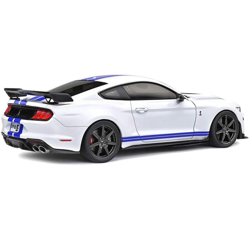 2020 Ford Mustang Shelby GT500 White with Blue Stripes "Special Edition" 1/18 Diecast Model Car by Maisto, 5 of 7
