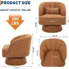 Modern Swivel Barrel Accent Chair, 360-Degree Upholstered Armchair with Striped Backrest and Plush Padding - 4 of 4