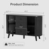 Buenhomino 47" Modern Sideboard, Buffet Cabinet With Drawers and Adjustable Shelves - 3 of 4