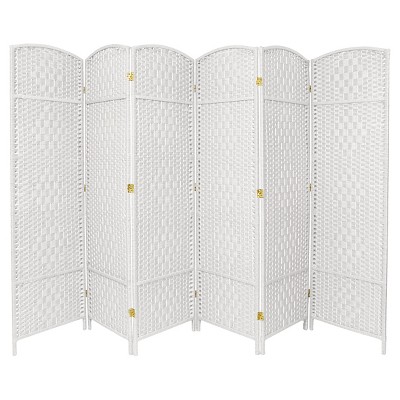 6 ft. Tall Diamond Weave Fiber Room Divider - White (6 Panels)