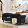 TiramisuBest 62" Modern Tufted Button Storage Bench with Rolled Arms – Upholstered Ottoman for Bedroom, Living Room, Foyer (Grey) - 3 of 4