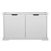 Merry Products Pet Cat Litter Box Washroom Storage Bench Box with Removable Partition Wall and Cat Entrance, 1 White and 1 Walnut - 4 of 4