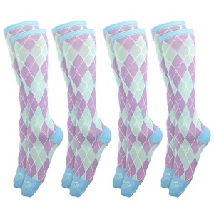 Bison Life Over The Calf Graduated Compression Socks for Women, Anti-Fatigue - 4 Pairs - 1 of 4