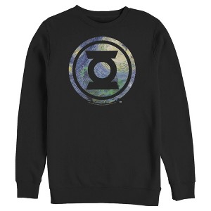 Men's Justice League Green Lantern Starry Night Logo Sweatshirt - 1 of 3