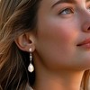 Ross-Simons 1.5-11mm Cultured Pearl and .11 ct. t.w. Diamond Drop Earrings in Sterling Silver - 2 of 3