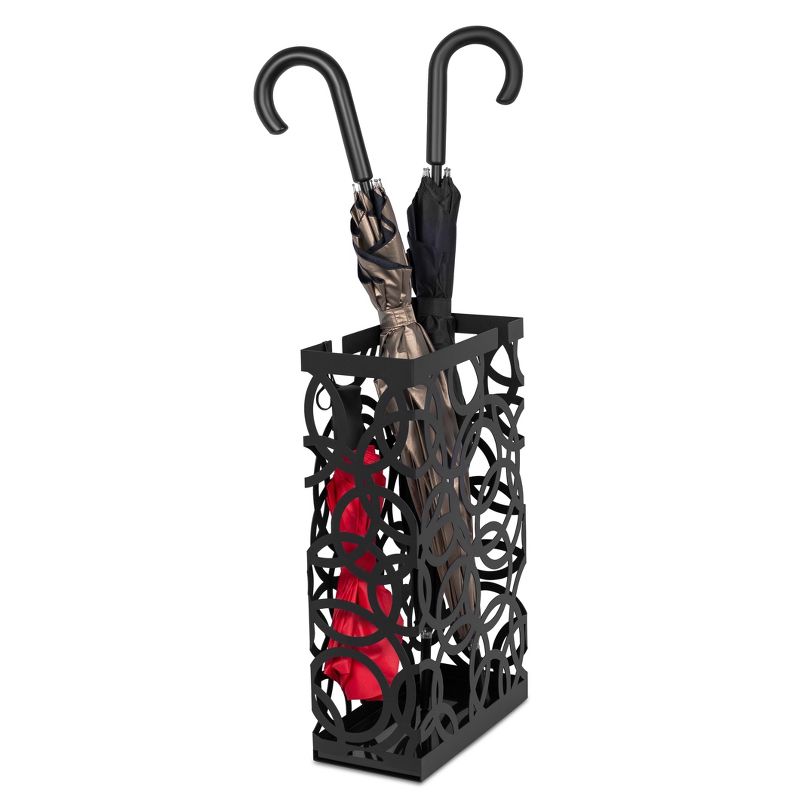 BirdRock Home Umbrella Holder Stand with Removable Water Tray - Circle Design - Black, 4 of 8