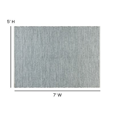Gray 5' x 7' Handwoven Diamond Pattern Synthetic Area Rug