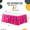 Crown Display 6 pack Disposable Plastic Tableskirts - 29" x 14 Ft ruffled Table Skirt with Adhesive Strip - 6 Count - 4 of 4