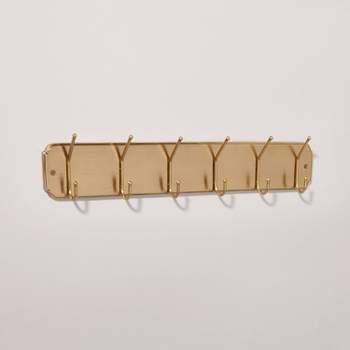 Set Of 2 Wood Anchor White Washed 4 Hanger Wall Hooks With Hanging Rope And  Bronze Metal Accents Brown - Olivia & May : Target