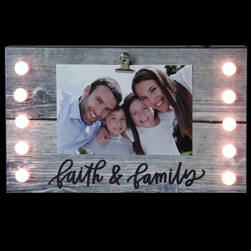 Northlight LED Lighted Faith & Family Picture Frame with Clip - 4" x 6", 3 of 5