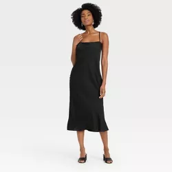 Women's Easy Linen Tank Dress - A New Day™ Black Xs : Target