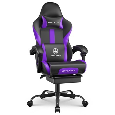 GTPLAYER Ergonomic Gaming Chair, PU Leather Computer Chair with Footrest, Lumbar Support for Adults