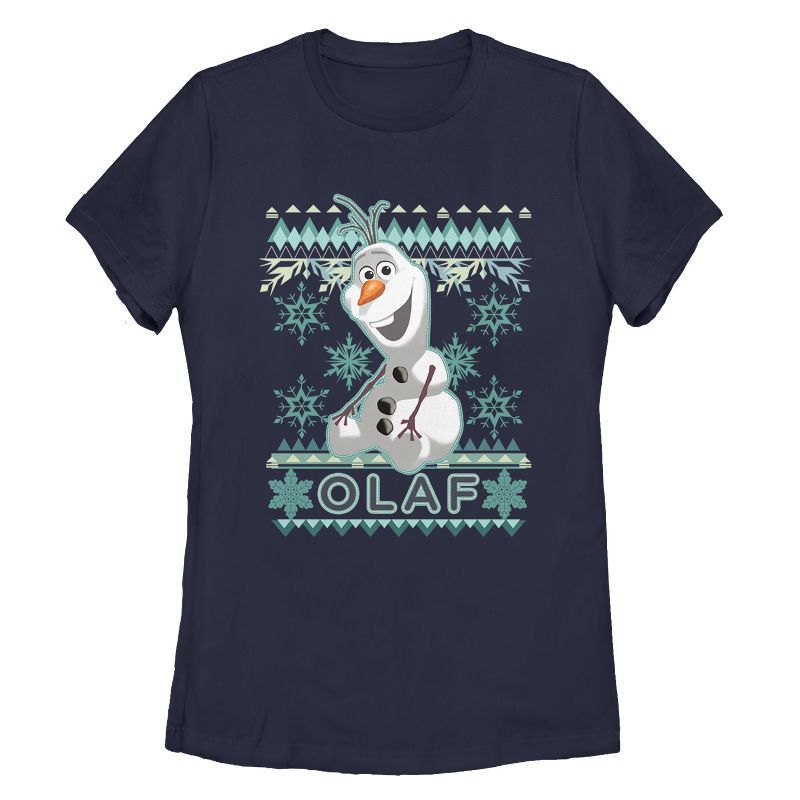 Women's Frozen Ugly Christmas Olaf T-Shirt, 1 of 4