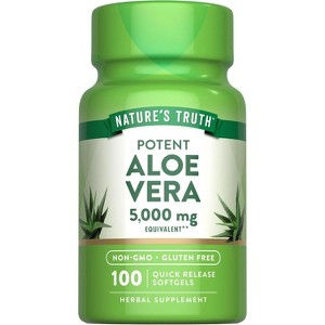Nature's Truth Aloe Vera Softgels | 5000mg | 100 Count | Non-GMO and Gluten Free Supplement - 1 of 4