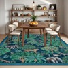 Washable Floral Animal Jungle Rug Non Slip Low Pile Rug Soft Throw Floor Cover Foldable Indoor Carpet for Living Room Bedroom Playroom Nursery - 4 of 4