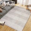 Modern Stripe Pattern Area Rug - Machine Washable, Non-Slip, Low-Pile Rug for Living Room, Bedroom, and Entryway - 2 of 4