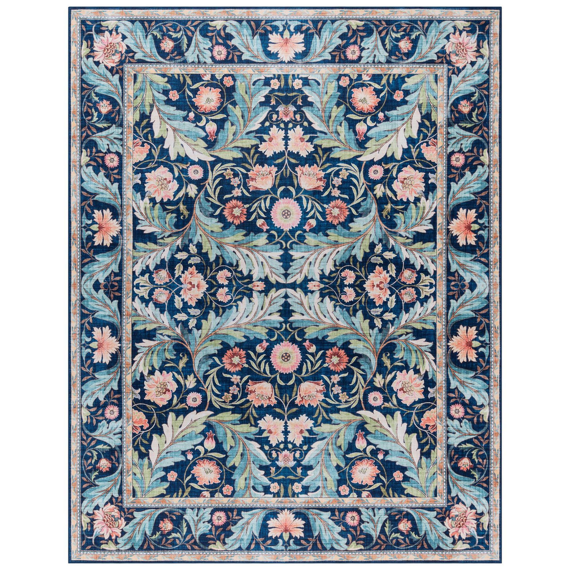 Gertmenian 5'x7' Crystal Print Altair Transitional Floral Area Rug Navy Blue