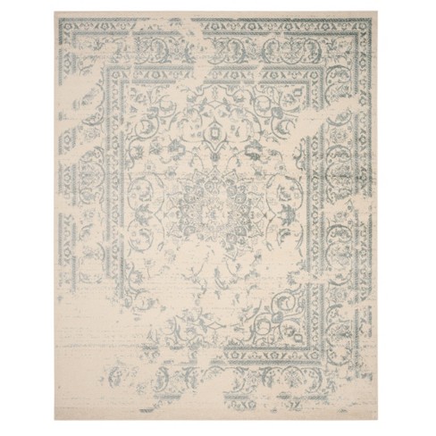 8'x10' Addaneye Medallion Square Area Rug Ivory/slate - Safavieh