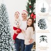 Tangkula 4.5FT Slim Snow-Flocked Christmas Tree Hinged Pencil Tree W/ 373 Branch Tips Premium PE & PVC - 2 of 4