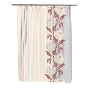 Carnation Home Fashions "Chelsea" Fabric Shower Curtain - Chocolate 70" x 72" - 1 of 3