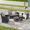 CAVINAS Patio Table and Chairs Set, Rattan Chairs Wicker Patio Furniture, Modern Outdoor Seating Set with Footstool for Balcony - 2 of 4