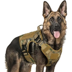 rabbitgoo Tactical Dog Harness for Large, Heavy Duty Pet Harness with Handle, Dog Vest for Training Hunting Walking, Brown Camo, XL - 1 of 1