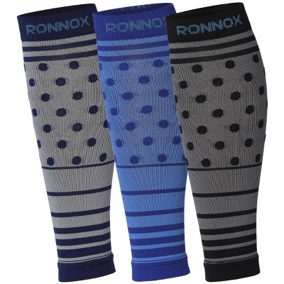 Tipi Toe Unisex 3 Pairs Calf Compression Sleeve Colorful Layers Whimsical Dots 12-14 mmHg Great for Athletic & Medical Use