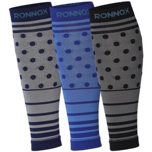 Tipi Toe Unisex 3 Pairs Calf Compression Sleeve Colorful Layers Whimsical Dots 12-14 mmHg Great for Athletic & Medical Use - 1 of 1
