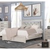 Okak Luxury Style Queen/King Button Tufted Bedroom Bed Frame with PU Upholstered Headboard,Modern Soft Bed No Box Spring Needed - 2 of 4