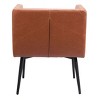 Dining Chair 29.3"H Brown – Faux Leather Upholstered Seat with Black Steel Frame & Armrests by Zuo Modern - 4 of 4