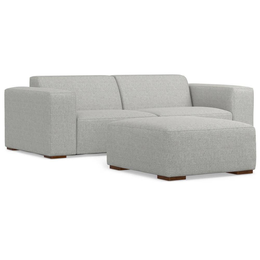 Photos - Sofa WyndenHall Biggs 2 Seater  and Ottoman Pale Gray