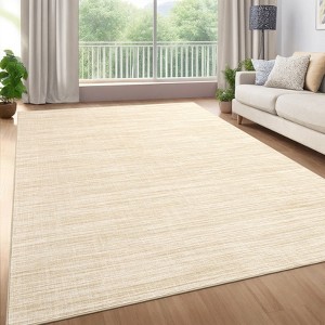 Modern Solid Area Rug Living Room Rug Washable Bedroom Rugs Soft Low Pile Non-Slip Accent Rug Home Decor - 1 of 4