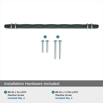 Modern Black Bronze and Satin Nickel 10-1/16 inch Cabinet Pull Bar