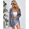 Coolmee Women's Crochet Lightweight Cardigan Cover Up Open Front Long Sleeve Summer Cardigans - 3 of 4
