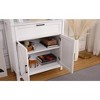 Tall Bookshelf with Drawer, White Bookshelf,  3-Tier Open Shelves, 2 Adjustable Shelves, Large Bookcase , Home - 2 of 4