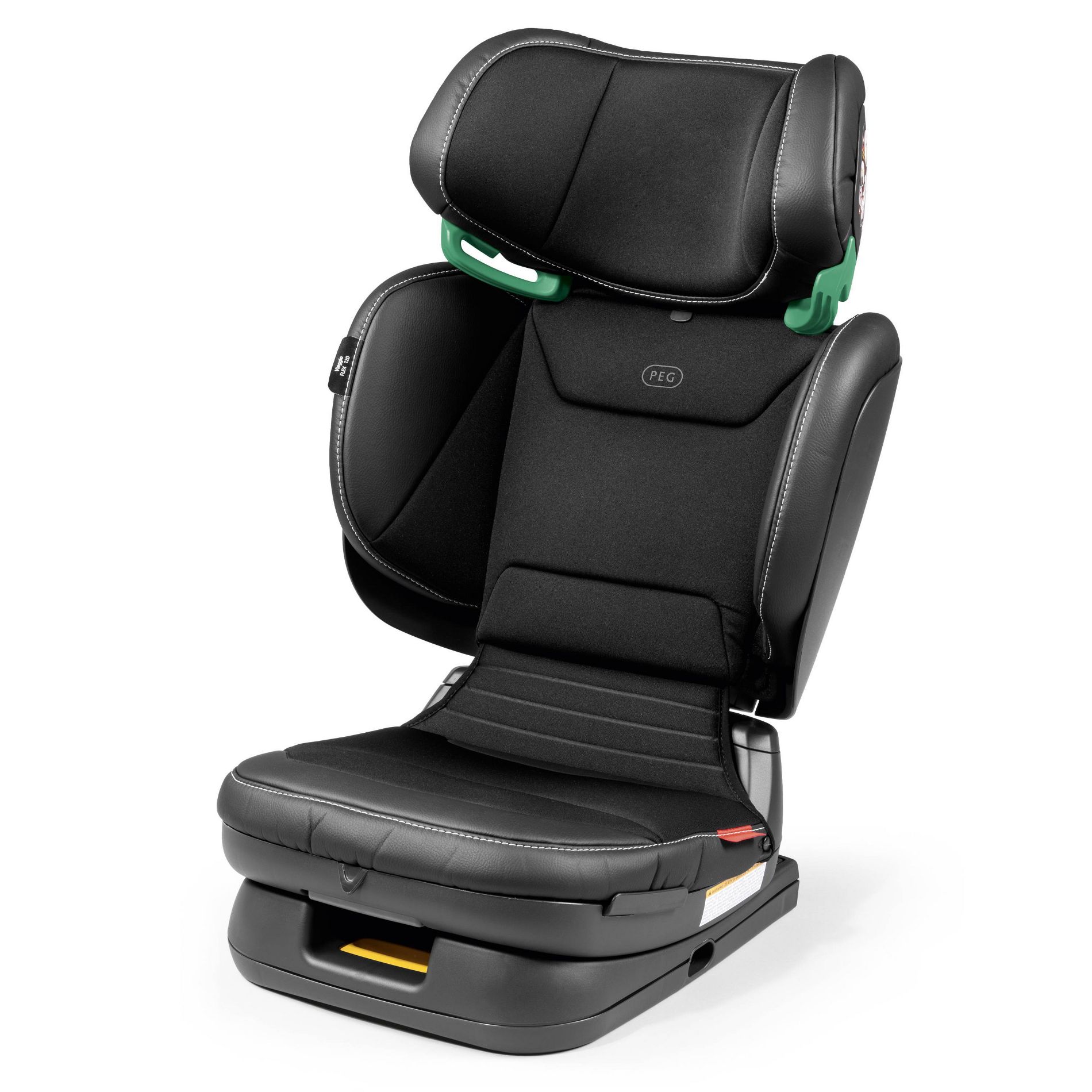 PEG Viaggio Flex 120 Booster Car Seat - Licorice: LATCH Compatible, Fits 3 Car Seats Across, Machine Washable Seat Pad