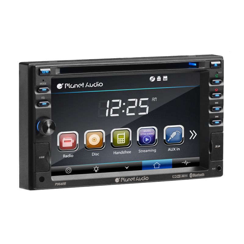 Planet Audio P9640B 320 Watt Double DIN Bluetooth DVD/CD/MP3/USB/SD, AM/FM In Dash Car Stereo with  6.2 Inch Touchscreen and Wireless Remote, 1 of 6