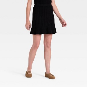 Women's Pointelle Mini Sweater Skirt - Universal Thread™ - 1 of 3