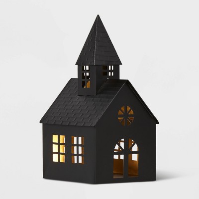 Metal Church Decorative Figurine Black - Wondershop™