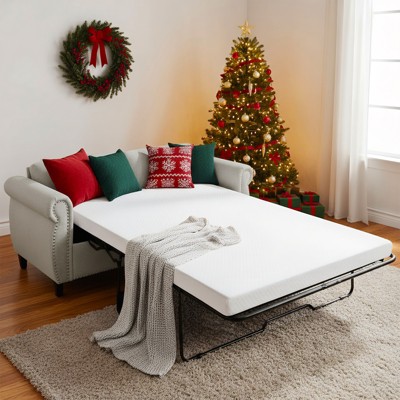 Mjkone Pull Out Sofa Bed,Full Size Sleeper Sofa Couch with Memory Foam Mattress