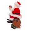 Kurt Adler 10.5 Inch Fabriché Santa Sitting on Wine Barrel - image 4 of 4