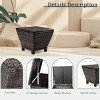 PE Wicker Side Table with Storage, Small Patio Storage Bin Container for Hose Cushion Towel, Brown - 4 of 4
