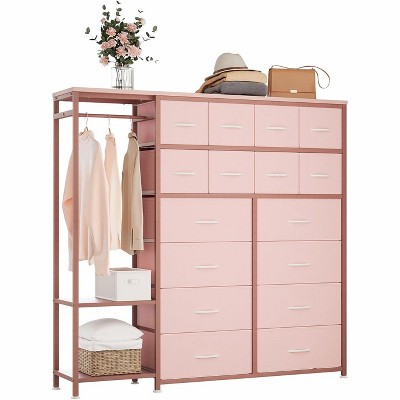 Garvee Clothes Rack with 16 Fabric Drawers, Portable Closet Wardrobe with 2 Shelves and Hanging Rod, Heavy Duty Garment Rack, Storage Organizer