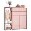 16 Drawers Dresser with Clothes Rack, Tall Dresser for Bedroom, Fabric Storage Tower Drawers Organizer Unit - 3 of 4