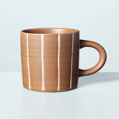 13.5oz Stoneware Wide Stripes Mug Brown - Hearth & Hand™ with Magnolia
