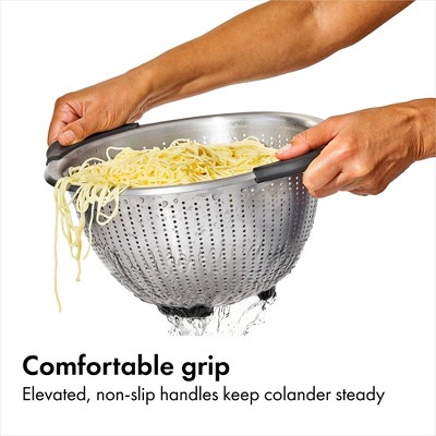 OXO 5 Qt Stainless Steel Colander: Dishwasher-Safe Strainer for Pasta & More, Clear, 11.7 Width ‼️has stains and scratches ‼️